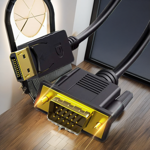 อะแดปเตอร์ VGA DisplayPort 6FT 1.8M 1080P 15pin DP ตัวผู้ DP ชุบทองสีดำสาย VGA ตัวผู้5มม. ตัวแปลง HD แบบถักเปียด้านนอก - Product Image 2