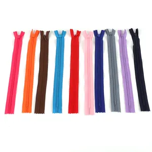 Wholesale Factory Custom Invisible Zipper Fabric Tape Colorful Nylon Zipper