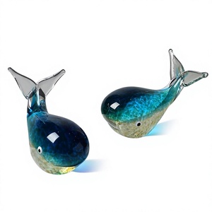 Arte en Vidrio Soplado de Ballena Luminosa Ecológica, Obra de Arte de Animal Marino para Regalo de Navidad o Cumpleaños, Decoración de Escritorio - Product Image 4