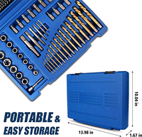 GTYPRO 49pcs Kit d'extracteur de vis multi-cannelures Outil à gauche en cobalt Vis en spirale Démontage des écrous Jeu de forets Extracteur de vis à boulon