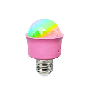 Bola mágica estroboscópica de techo inteligente E27 lámpara control de música modo de iluminación intermitente atmósfera boda RGB luces de escenario - Product Image 2