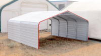 Grand garage extérieur en métal robuste de 20x20 pieds avec cadre de toit en acier galvanisé pour 2 voitures, bateaux et camions-pour stationnement de voiture