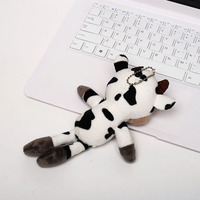 Coolbaby Porte-clés en peluche personnalisable fait main au crochet, jouet vache lesté, mignon, en coton, jouet animal, poupée douce, porte-clés Kawaii