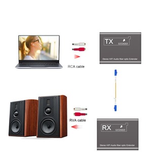 Extension de commutateur à fibre optique RCA 20KM LC SC Transmetteur audio à fibre Ensemble récepteur <span class=keywords><strong>Blu</strong></span> Ray PS4 TV Adaptateur de commutateur de canal stéréo - Product Image 4