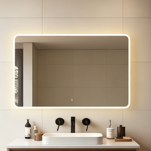 Espejo <span class=keywords><strong>de</strong></span> <span class=keywords><strong>Baño</strong></span> LED Moderno Antivaho NewThingLine <span class=keywords><strong>de</strong></span> 137x83cm con Pantalla Táctil |   Espejo iluminado sin marco para tocador, <span class=keywords><strong>de</strong></span> montaje en pared - Product Image 1