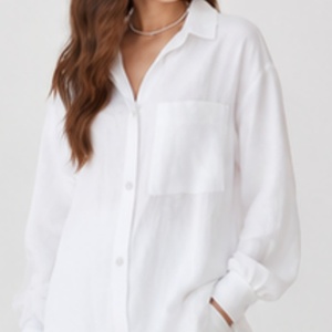 Ensemble deux pièces décontracté en lin pour <span class=keywords><strong>femme</strong></span> : chemise et pantalon, idéal pour la plage ou comme tenue d'intérieur - Product Image 3