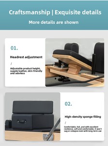 Reformer de Madera Plegable y Resistente de Altura Media para Ejercicios Corporales - Product Image 5