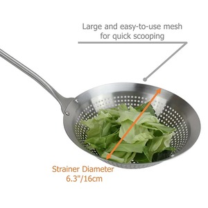 Cuillère écumoire à fentes en acier inoxydable 304 avec poignée ergonomique pour la cuisine - Product Image 1