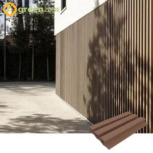 Revestimiento de Casa exterior con aspecto de madera intermitente, paneles de pared de persiana para exteriores, revestimiento de pared externo