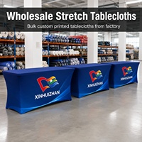 Nappes de table personnalisées en spandex extensible texturé par sublimation pour hôtels, banquets, centres de conférence et réceptions haut de gamme