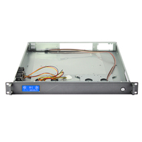 Boîtier de serveur 1U ATX en alliage d'aluminium avec panneau LCD de température, prise en charge de l'alimentation FLEX et ventilateurs préinstallés - En stock
