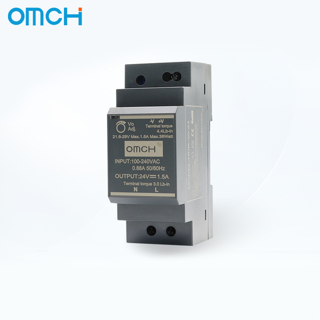 OMCH HDR-30 Series Din-rail SMPS 5V-48V 3A Single Output 30W AC/DC Industrial Switching Power Supply