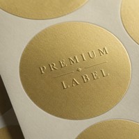 Étiquette autocollante métallique dorée personnalisée en relief pour l'image de marque des produits haut de gamme, pour l'emballage cadeau, vente en gros