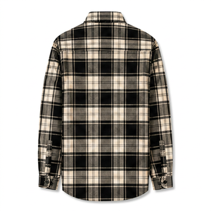 Camisa de Franela a Cuadros de Manga Larga para Hombre, de Alta Calidad, Corte Regular, Informal, de Algodón, con Botones - Product Image 2