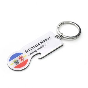 1 EURO Printing <b>Keychain</b> with Epoxy Coating Company Exhibition Giveaways <b>Keychain</b> for Shopping Cart Coin Key - Product Image 6
