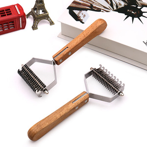 J013 Peine <span class=keywords><strong>para</strong></span> mascotas con mango de madera de 17 dientes <span class=keywords><strong>para</strong></span> desenredar nudos, <span class=keywords><strong>para</strong></span> gatos y perros grandes, con blíster - Product Image 3