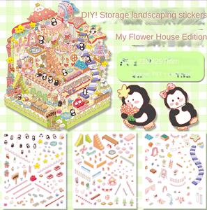 Dessin animé coréen 3D cabane tridimensionnelle petit livre rouge <span class=keywords><strong>compte</strong></span> à main créatif autocollants d'aménagement paysager décoratifs pour la décompression - Product Image 6