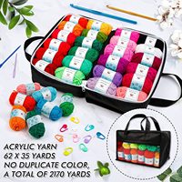 Hot Sale Twisted Acrylic Yarn Set With Crochet Tools Anti-Pilling and Strong Crochet Yarn Set for Knitting