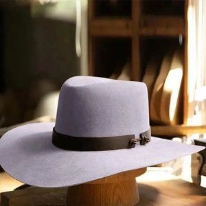 Chapeau Fedora unisexe en feutre de laine à large bord, avec ruban et cordon ajustables, pour adulte, décontracté, hiver, extérieur - Product Image 2