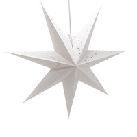 Lanterne en papier en forme d'étoile creuse pliable personnalisée par le fabricant QF pour balcon, décoration de Noël extérieure