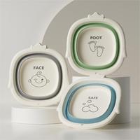 Enfants laver visage pied bout à bout bébé bassin en plastique pliable lavabo bébé pliant baignoire pour la maison en plein air voyage