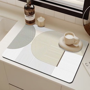 Tapis absorbant minimaliste pour comptoir, motif géométrique rectangulaire, nappe de cuisine imperméable, tapis de séchage pour cuisine et salle de bain - Product Image 3