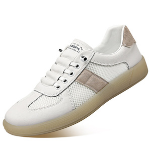 Zapatillas Deportivas Casuales para Hombre, Blancas y Beige, de Malla, con Suela Suave, Transpirables, para Correr, con Cordones Delanteros, Color Sólido 759 - Product Image 5