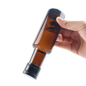 Bouteille ronde en verre <span class=keywords><strong>brun</strong></span> ambré de 100ml avec bouchon à vis <span class=keywords><strong>petit</strong></span> bouchon en métal <span class=keywords><strong>ou</strong></span> en plastique sérigraphié huile d'olive huile de cuisson Marasca - Product Image 6