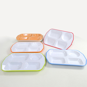 A5 <b>melamine</b> tableware factory, school canteen, special thickened four-compartment serving <b>plate</b> for meals and after-school care - Product Image 2