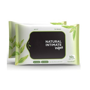 Lingettes féminines biodégradables Lingettes intimes hypoallergéniques antibactériennes à l'huile d'arbre à thé - Product Image 4