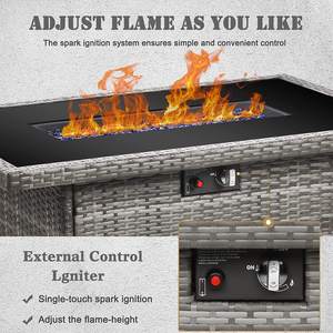 Cheminée extérieure moderne 2025 au gaz naturel, écologique, en osier, couleur personnalisable, mobilier de sol extérieur - Product Image 4