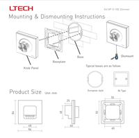 LTECH Gradateur à bouton rotatif 0-10V avec les normes Chine 86 et UE, 100-240V AC, contrôle de la luminosité pour système d'éclairage LED
