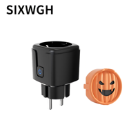 Prise intelligente WiFi SIXWGH Halloween Flip Design EU 16A avec commande vocale Alexa Google Home, minuterie et application pour fête effrayante