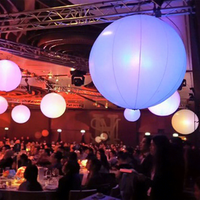 Décoration de mariage en plein air, boule lumineuse gonflable à LED avec lumières LED, lanterne suspendue gonflable à changement de couleur pour DJ