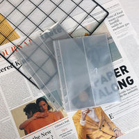 Pochette de livre de cartes PP pochette de reliure transparente à feuilles mobiles manches de poche 6 trous 4 grilles en PVC transparent A5 pochette de carte Photo