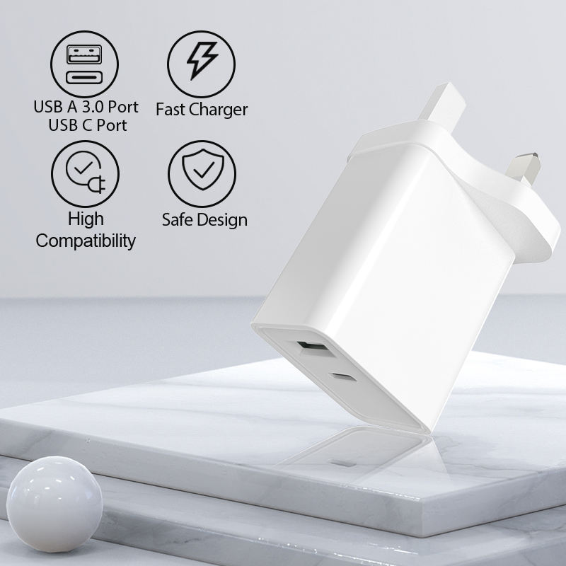 ยูเอสบี สีขาว A +C แบบ UK