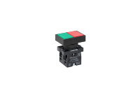 Interruttore a pulsante serie LAY5-E 240V 3A, testa piatta/rotante rossa, 1NO+1NC, impermeabile IP65, in plastica, con ritorno a molla e LED completo