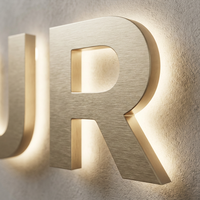 Letrero Personalizado con Retroiluminación LED 3D, Letras de Acero Inoxidable para Recepción de Hotel de Lujo, Logotipo Comercial, Señalización Profesional