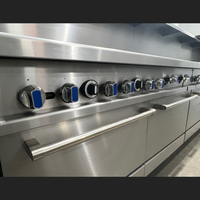 Cuisinière professionnelle en acier inoxydable, 10 brûleurs, haute puissance, cuisinière à gaz avec four à convection