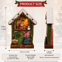 Kit miniature Hamaileon, décoration de maison de Noël, renne, bonhomme de neige, DIY, kit de maison miniature Père Noël avec LED, lumière chaude, cadeau pour adultes