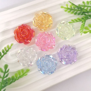 15/19/24mm in resina AB chiara e trasparente Candy Rose Flatback Cabochon Flatback per telefono parti Deco capelli Scrapbooking artigianale - Product Image 3