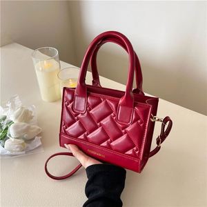 PU Handbag for Women, New Fashion, <b>Quilted</b> Small Square Bag, High-Value <b>Single</b> Shoulder Crossbody Bag, Popular - Product Image 1