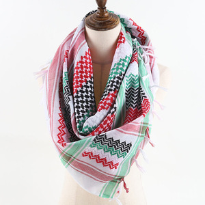 <span class=keywords><strong>Foulard</strong></span> Keffiyeh palestinien en polyester coloré, motif géométrique brodé, pour homme, toutes saisons, style Yémen Dubaï, vente en gros - Product Image 3