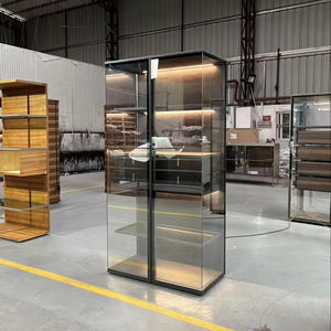 Gabinetes de almacenamiento de acero inoxidable de lujo, gabinetes de <span class=keywords><strong>vino</strong></span> de vidrio templado en la sala de estar y estantes de <span class=keywords><strong>vino</strong></span> en la sala de exposiciones - Product Image 1