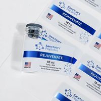 Étiquettes autocollantes personnalisées pour petits flacons de peptides de 5 ml, 10 ml, 20 ml, 30 ml avec logo de marque, en vinyle, imperméables, impression dorée à chaud