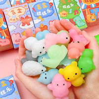 Mainan Hewan Lucu Lembut TPR Kawaii, Mini, Imut, Hadiah dalam Kotak, Pereda Stres, Kotak Kejutan Kawaii, Unisex
