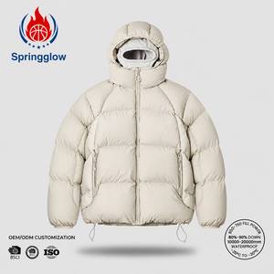 Chaqueta Acolchada Extra Grande con Capucha para <span class=keywords><strong>Hombre</strong></span>, Impermeable, Cortavientos, de Plumón de <span class=keywords><strong>Ganso</strong></span> para Invierno, Chaqueta de Plumón con Logotipo Personalizado OEM - Product Image 1