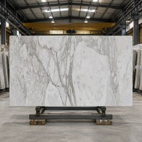 Slab Marmer Putih Venato Arabescato Polesan Format Besar Alami dengan Urutan Urat yang Serasi untuk Meja Dapur, Lantai Lobi, Dinding Kamar Mandi