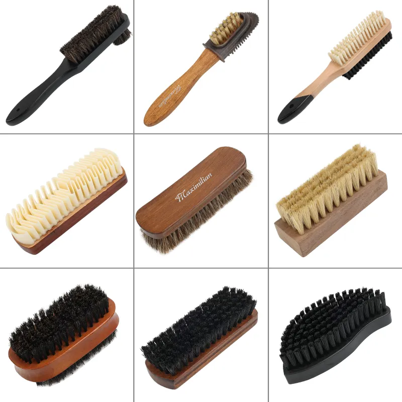 Multifunctional Polishing Leather Rubber Suede Care Cleaning Sports Shoes Nubuck Brush Wooden Handle Brush For Shoes
