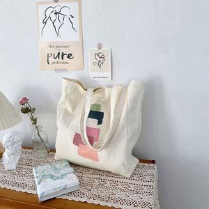 Bolsa de Mano de Lona de Algodón Personalizada con Graffiti, Bolsa de Hombro de Lona Reutilizable para Compras y Viajes, Personalizable para Mujer - Product Image 2